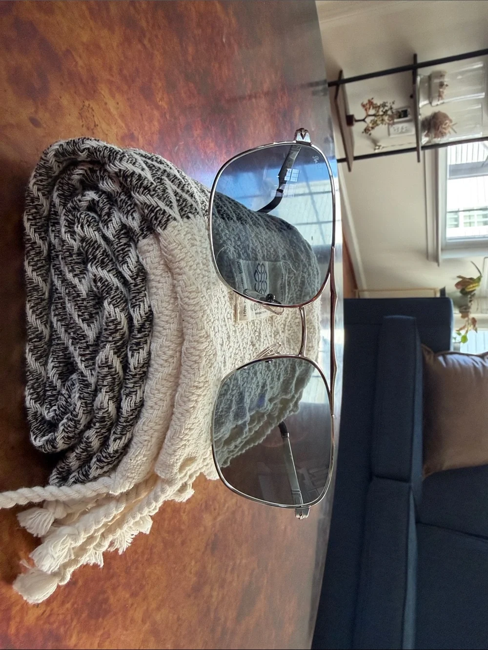 Persol Silver Frame Sunglasses with Gray Lenses